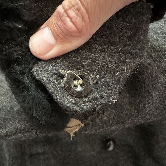 Vintage 1940's WWII Soviet Union USSR Wool Buffalo Fur Lined Field Coat Jacket - Picture 5 of 10